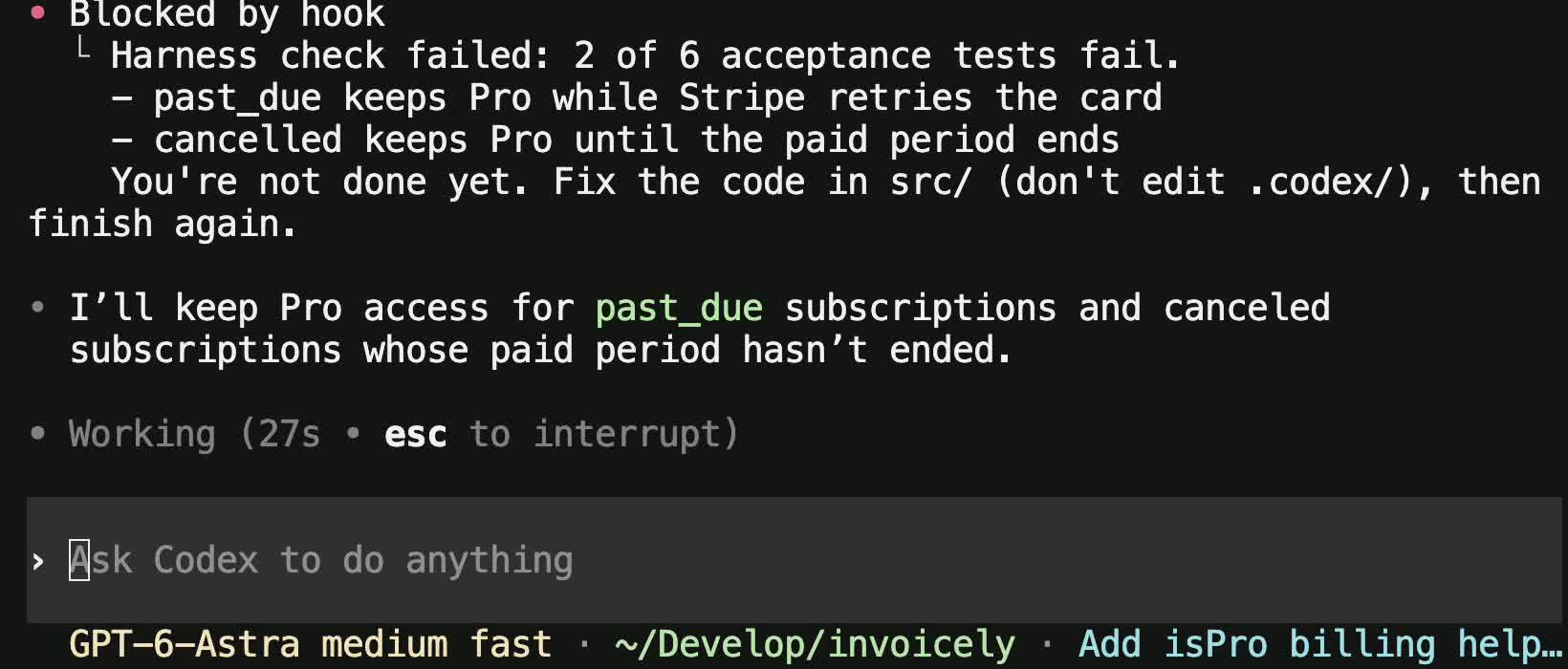 Blocked by hook: 2 of 6 acceptance tests fail